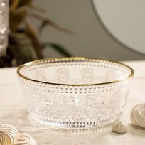 Miska BARREL szklana we wzory 18 cm HOMLA