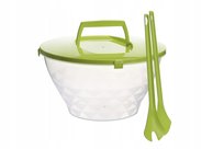 Miska do sałatek sałaty Galicja Kala biało-zielona z pokrywką 5 l 27,5 cm