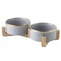 Miska Miski Dla Psa Kota Podwójna Ceramiczna 2 X 400Ml Na Stojaku Glamour