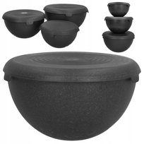 Miska miski plastikowe kuchenne 3 SZTUKI z pokrywką 1,5L 3L 6L czarne