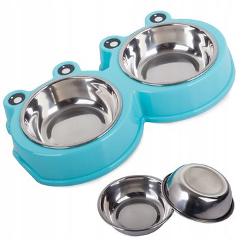 Miska Podwójna Dla Psa Kota Metalowa 0,175L X 2 - VERK GROUP