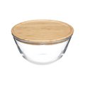 Miska szklana na sałatkę, 1 L, z bambusową pokrywką - 5five Simple Smart