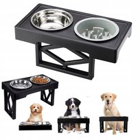 Miski Dla Psa Na Stojaku Miska Spowalniająca Jedzenie Podwójna Regulowana