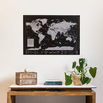 Miss Wood Barcelona, Wydruk mapy świata-drewniany plakat z mapą Miss Wood Barcelona