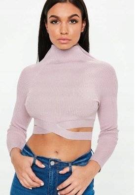 missguided Missguded Sweter z Długim Rękawem Wiązany 40 Włf