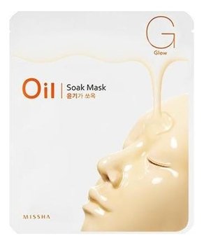 Missha, Oil Soak Mask Glow, maseczka rozświetlająca w płachcie z olejkiem arganowym, 23 g - Missha