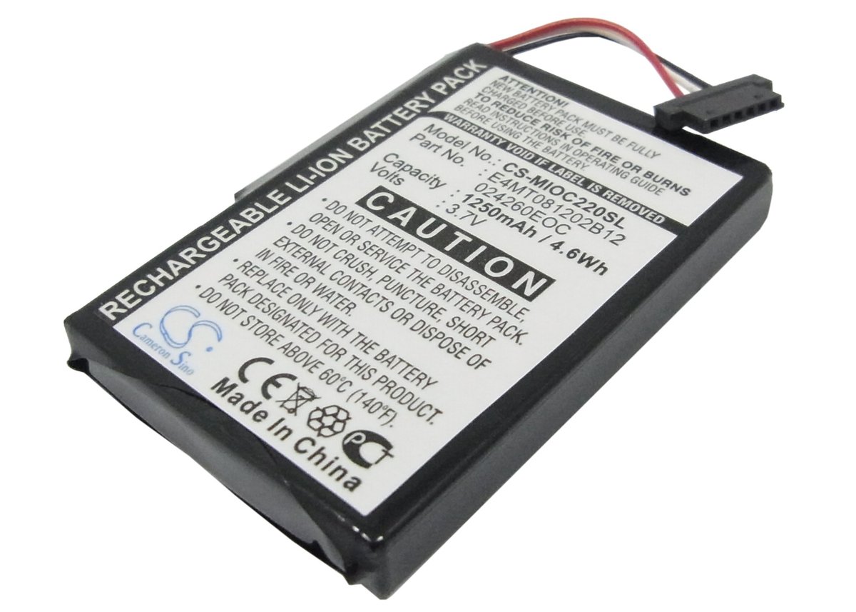 Batteria Di Ricambio Per Mitac Modello E3MT07135211 - 3,7V 1350mAh Li-Ion, 50x36x7mm