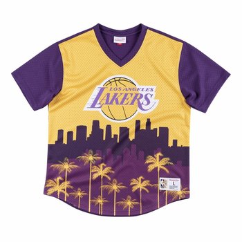 Shop Mitchell & Ness Lakers Shaq Mesh Tee NNMPSC19040LAL-GLD gold