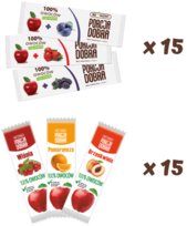 MIX owocowych listków batoników Porcja Dobra 30 szt. = 6 smaków x 5 sztuk