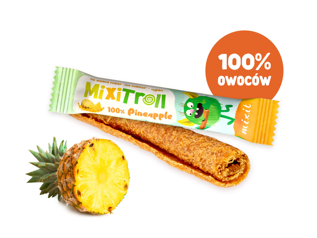 MIXIT MixiTroll 100% Pineapple - owocowa rolka Ananas, 20g