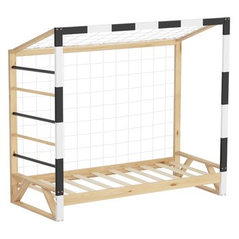 ML-Design Lózko Dzieciece z Bramka Futbolowa 80x160 cm Drewniana Konstrukcja z Drabinka i Siatka Sosnowa Rama do Spania i Zabawy Tapczan Mlodziezowy dla Chlopców i Dziewczynek Jednoosobowe Legowisko - ML-DESIGN
