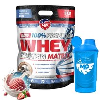 MLO Whey Protein Matrix +Mix Probiotyków TRUSKAWKA 2270g Białko WPI+WPH+WPC