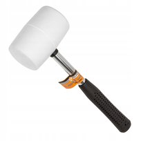 Młotek gumowy metalowy uchwyt biały 70 mm 680g Polax