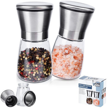Młynek do pieprzu i soli szklany zestaw młynków przyprawnik 2 szt. - Vilde