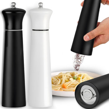 MŁYNEK DO SOLI PIEPRZU I PRZYPRAW RĘCZNY DREWNIANY ZESTAW 2 SZTUK - Retoo