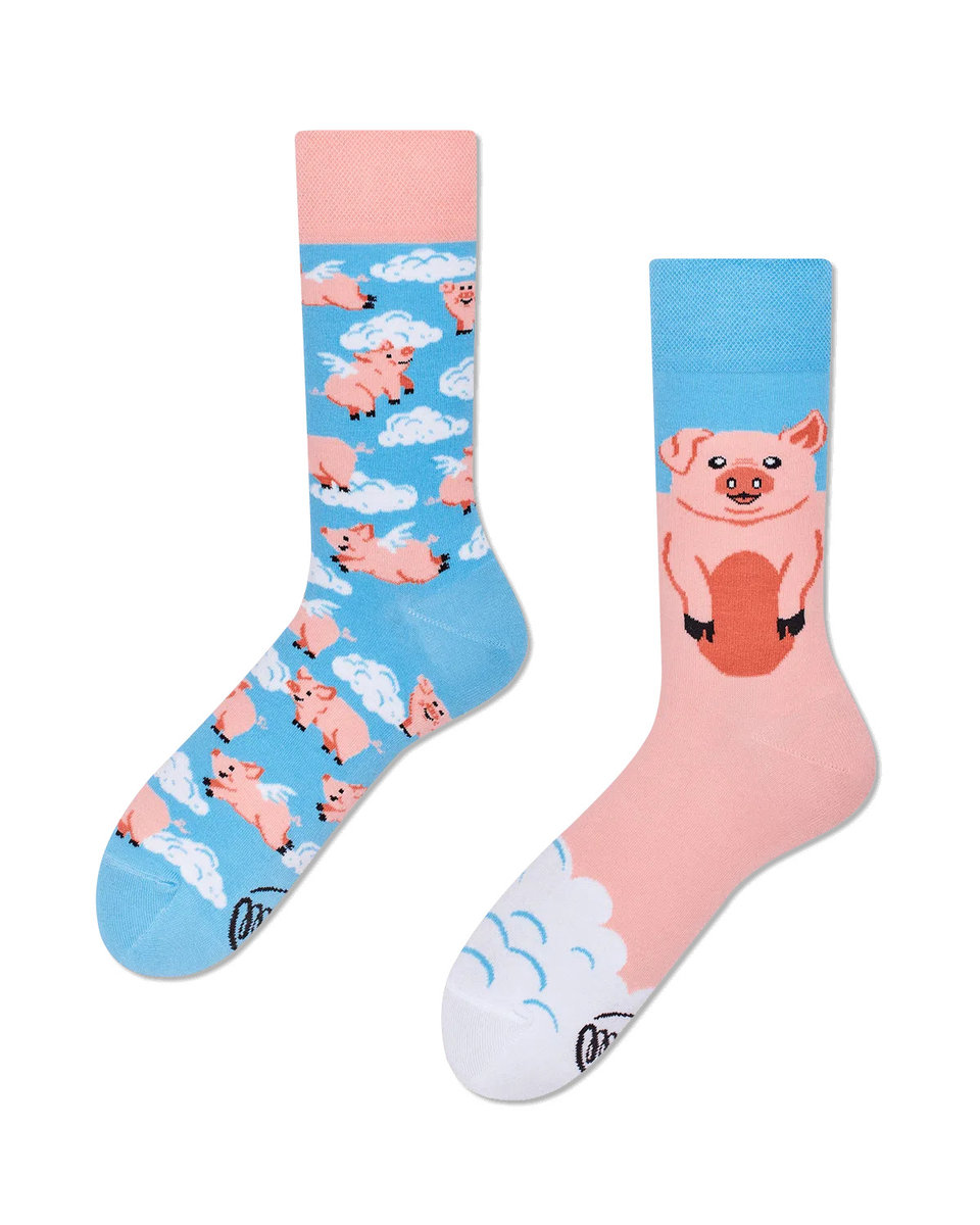Many Mornings HOLY COW Socken – Mismatched-Paar Mit Zwei Designs