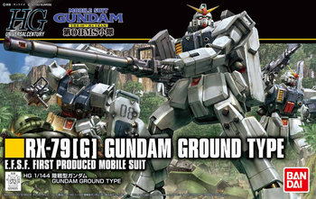 Mobile Suit Gundam, figurka do składania Hguc 1/144 Rx-79[G] Gundam Ground Type Bl - Mobile Suit Gundam