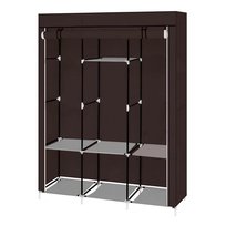 Mobilna szafa garderoba na ubrania duża materiałowa 130x45x170 cm brązowa