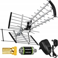 MOCNA ANTENA DVB-T2 DO TV NAZIEMNEJ 4K COMBO MUX8 VHF UHF LTE AKTYWNA VAYOX VAYOX