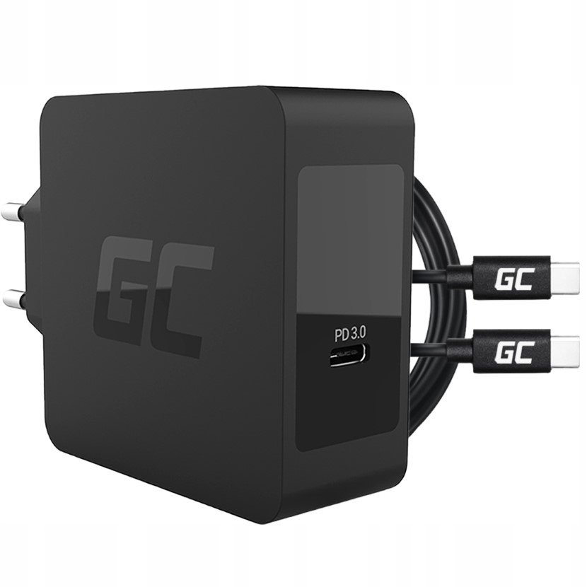 Mocna Ładowarka Sieciowa Green Cell Usb-C Zasilacz 60W Pd + Kabel Usb C 2M-Zdjęcie-0