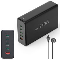 MOCNA ŁADOWARKA SIECIOWA STACJA ŁĄDUJĄCA 4x USB-C 1x USB-A HAMA 240W Czarna