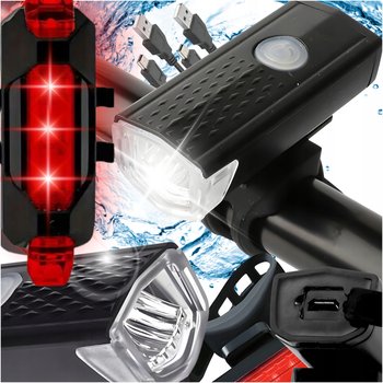 Mocna Lampka ROWEROWA Światło LED Przód Tył Latarka Na ROWER Kierownicę USB - Eddcom