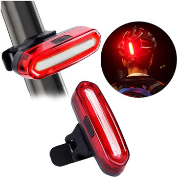 Mocna lampka rowerowa tylna LED USB Alogy światło oświetlenie wodoodporne na rower Czerwone - Alogy