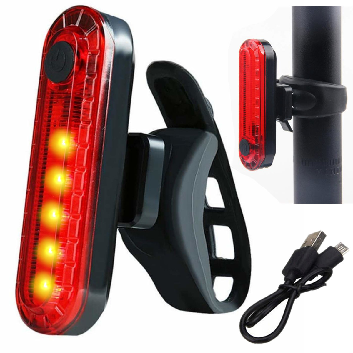 Mocna Lampka Rowerowa Tylna Na Rower Do Tyłu Led R60 elektrostator