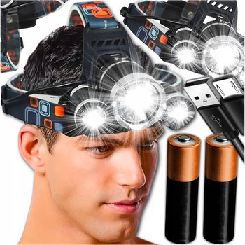 Mocna Latarka Czołowa 3X Led Cree Xm-L T6 Czołówka