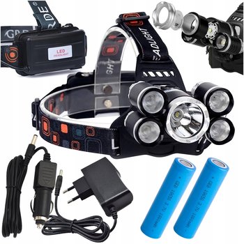 MOCNA LATARKA CZOŁOWA 5x LED CREE XM-L T6 CZOŁÓWKA REGULOWANA - DomoweHity24