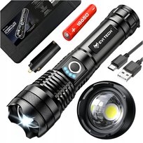 MOCNA LATARKA taktyczna WOJSKOWA LED Zoom USB-C wodoodporna XHP90 DO 1500m EVI