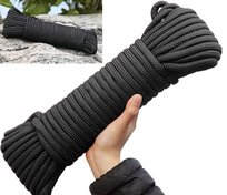 Mocna Linka Paracord Sznurek 30M/100Ft Survival Outdoor Nylon Czarna Anytech