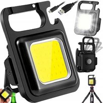 Mocna mini latarka LED kieszonkowa brelok magnes otwieracz IP4 lampka lampa sportown