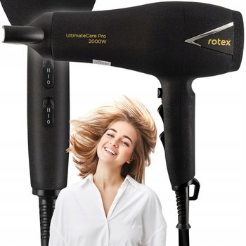 Mocna suszarka do włosów zimny nawiew 2 prędkości z regulacją temperatury Rotex RFF203-B UltimateCare Pro - ROTEX