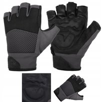 Mocne Rękawiczki Helikon Bez Palców Ochronne Na Siłownie Czarno-Szare M