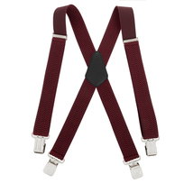 Mocne Szerokie Szelki 4 cm Topgal X Gruby Ścieg Bordowe