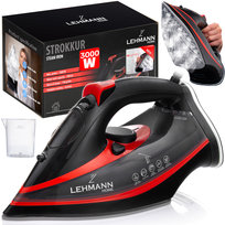 MOCNE ŻELAZKO PAROWE CERAMICZNE STRAŻAK 3000W 9w1 ANTI-DRIP 150CM 140G/MIN LEHMANN