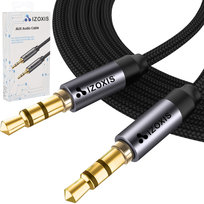 Mocny Kabel Oplot Aux Mini Jack 3,5mm 1,75m Gold IZOXIS