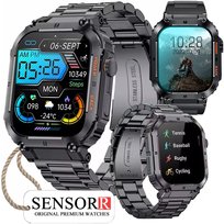 MOCNY WOJSKOWY ZEGAREK MĘSKI SMARTWATCH NA BRANSOLECIE ROZMOWY SMS POLSKIE MENU ORYGINALNY SENSORR