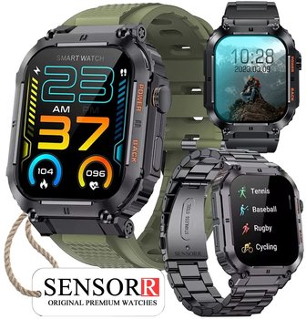 MOCNY WOJSKOWY ZEGAREK MĘSKI SMARTWATCH NA BRANSOLECIE ROZMOWY SMS POLSKIE MENU ORYGINALNY SENSORR - SENSORR
