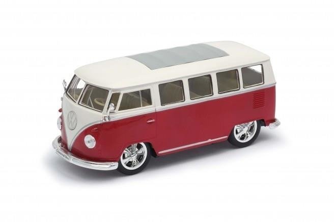 Model kolekcjonerski 1963 Volkswagen T1 Bus, czerwono