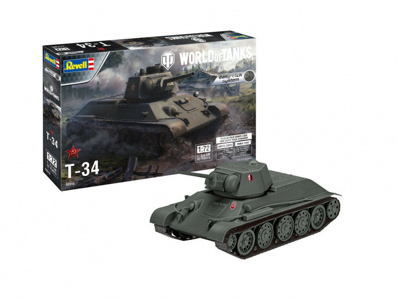 Фото - Збірна модель Revell Model plastikowy Czołg T-34 World of Tanks 