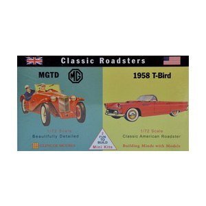 Model plastikowy - Samochody Classic Roadsters - MG-TD / 1958 T-Bird - Glencoe Models (2szt) - Glencoe Models