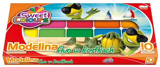 Modelina 10 kolorów w kostkach fluorescencyjna Koma Plast - Koma-Plast ...