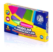 Modelina Astra Fluorescencyjna 6Kolorów Szkolna Termoutwardzalna Plastyczna