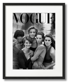 Modelki Okładka Vogue,  Czarno-Biały Plakat W Ramie - DEKORAMA