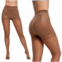Modelujące Rajstopy Damskie 20 Den Efekt Push-Up Beżowe Gładkie Moraj R.4