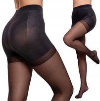 Modelujące Rajstopy Damskie 20 Den Efekt Push-Up Czarne Gładkie Moraj R.3
