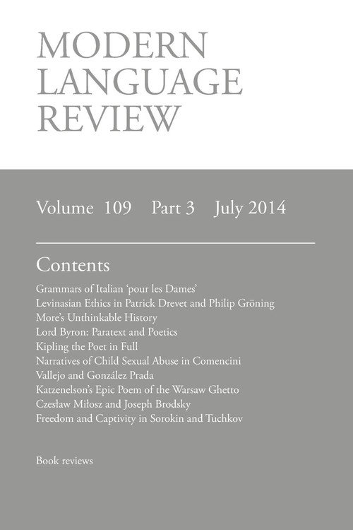 Modern Language Review (109 - Modern Humanities Research | Książka w Empik