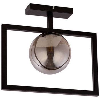 Modernistyczna LAMPA sufitowa COSMIC 32131 Sigma loftowa OPRAWA metalowa ramka szklane kule czarne przydymione - Sigma